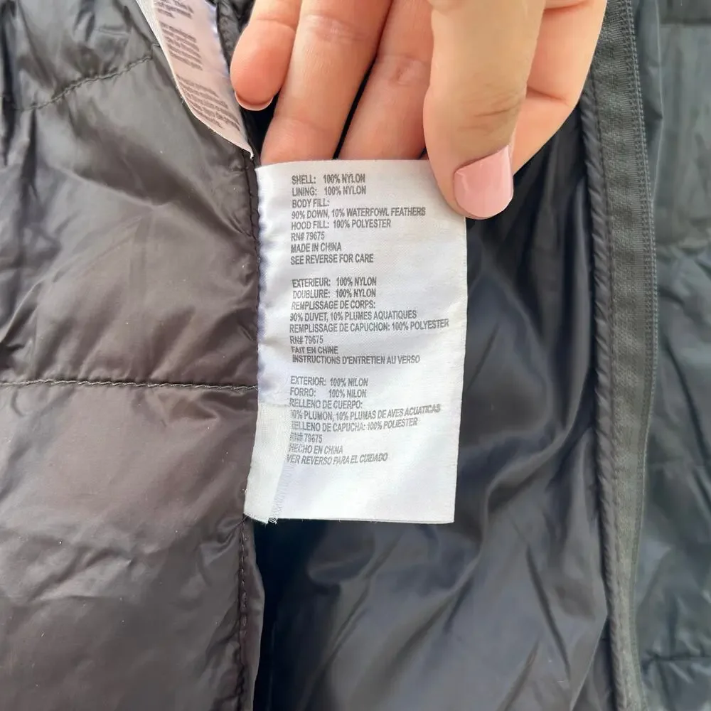 Michael Kors Lightweight Down Packable Long Hooded Jacket Black Small